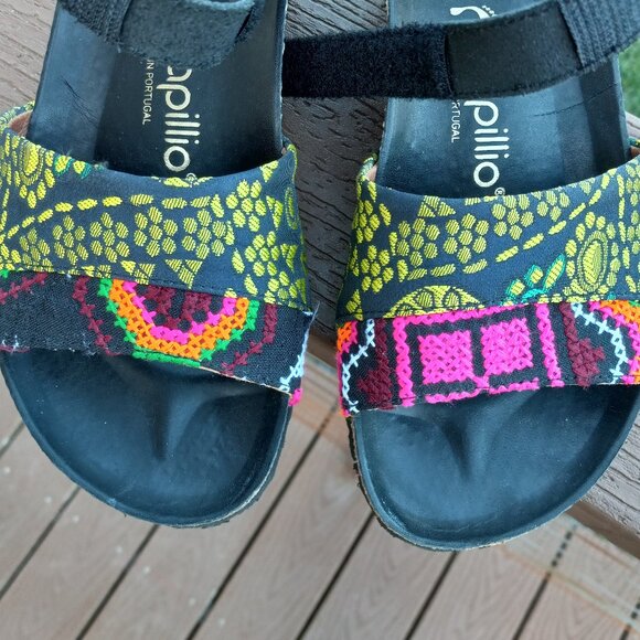 Birkenstock Papillio Eve Pap Texture Black Multi Color Wedge Sz 38 US 7 - 7.5 - Picture 13 of 16